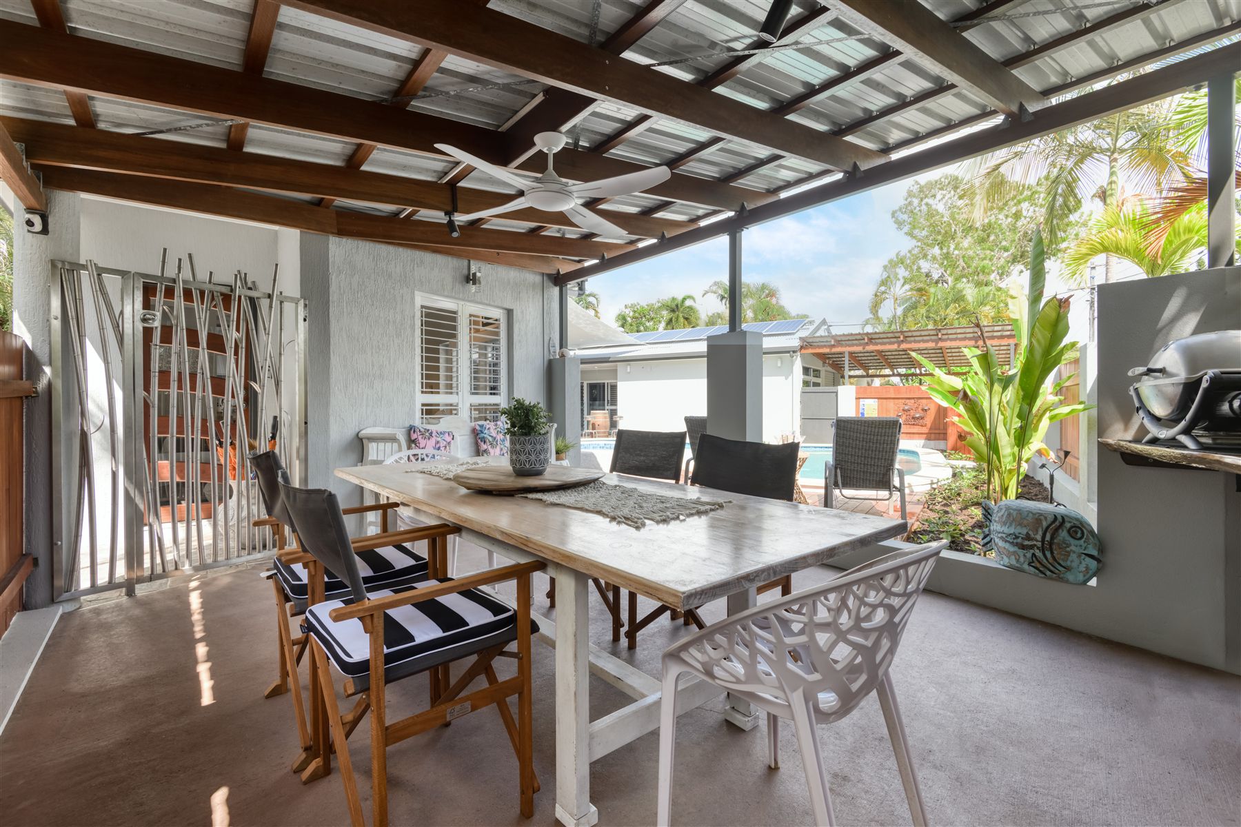 The BBQ and outdoor entertaining area