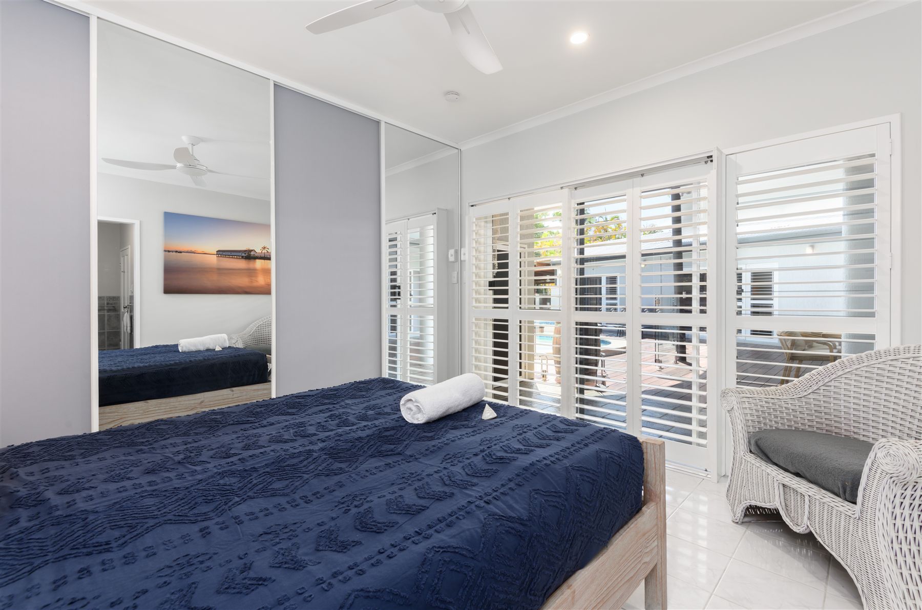 A bedroom at Seabrook Beach House